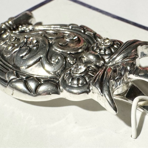 Wearable Art By Roman Silver Owl with Rhinestones Magnetic Closure New NOS NWT - Picture 3 of 3
